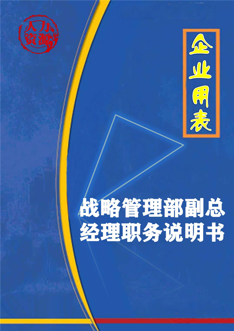 word模板-企业之战略管理副总经理职位说明