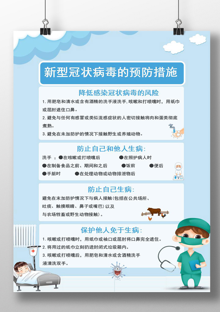 word模板-新型冠状病毒的预防措施