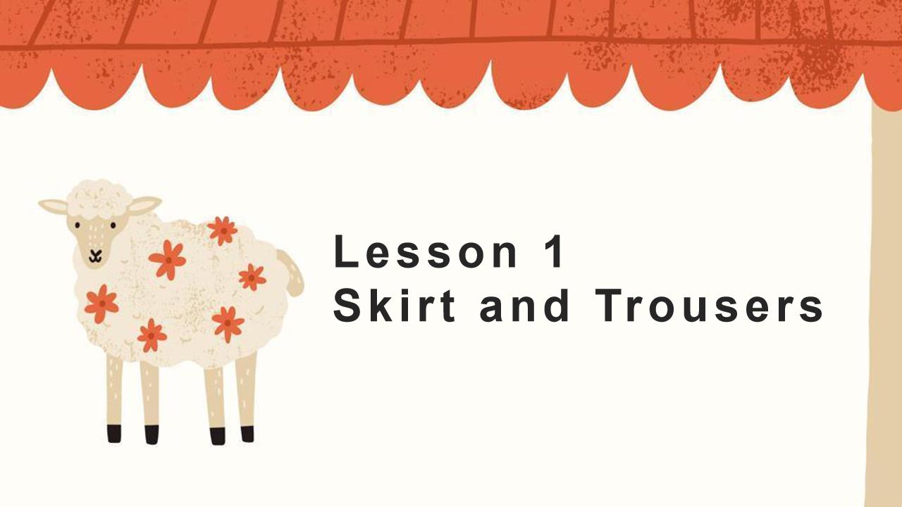 ppt模板-小学英语冀教版四年级上册《Lesson 1 Skirt and 