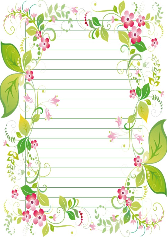 word模板-彩色花朵信纸