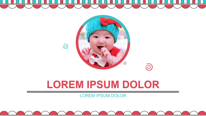 ppt模板-糖果色系宝宝成长记录相册