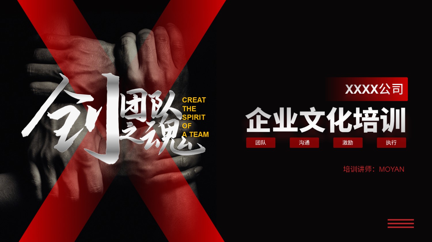 ppt模板-大气企业团队文化培训PPT