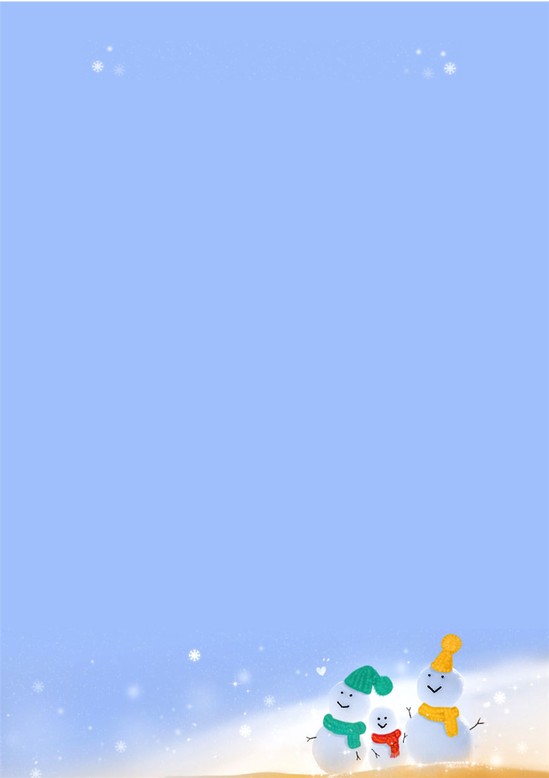 word模板-雪人仰望信纸
