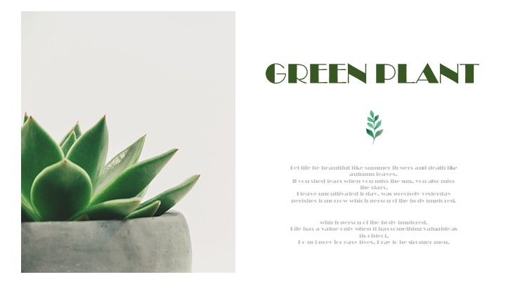 ppt模板-绿色植物简约PPT