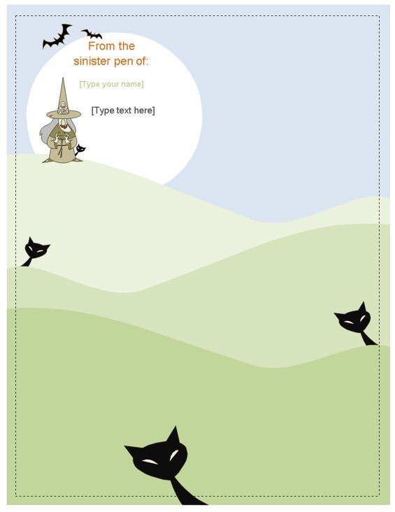 word模板-绿野黑猫信纸