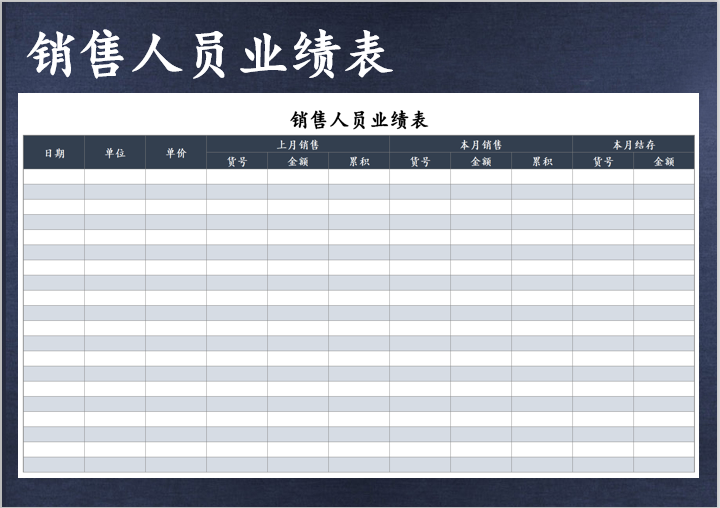 excel模板-销售人员业绩表
