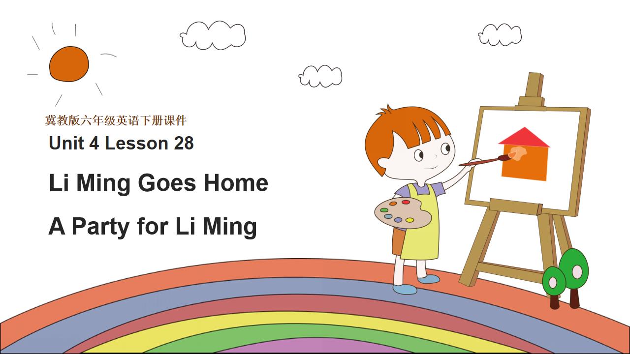 ppt模板-小学英语冀教版六年级下册《Unit 4 Lessson 28(2