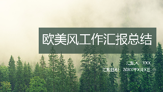 ppt模板-欧美森系简约大气工作总结汇报PP