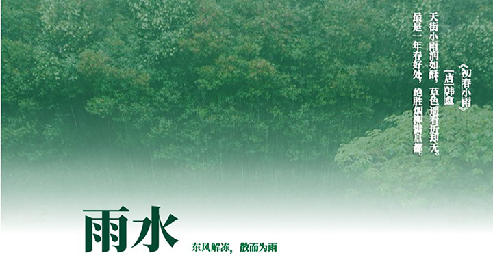 ppt模板-春季清新雨水模板