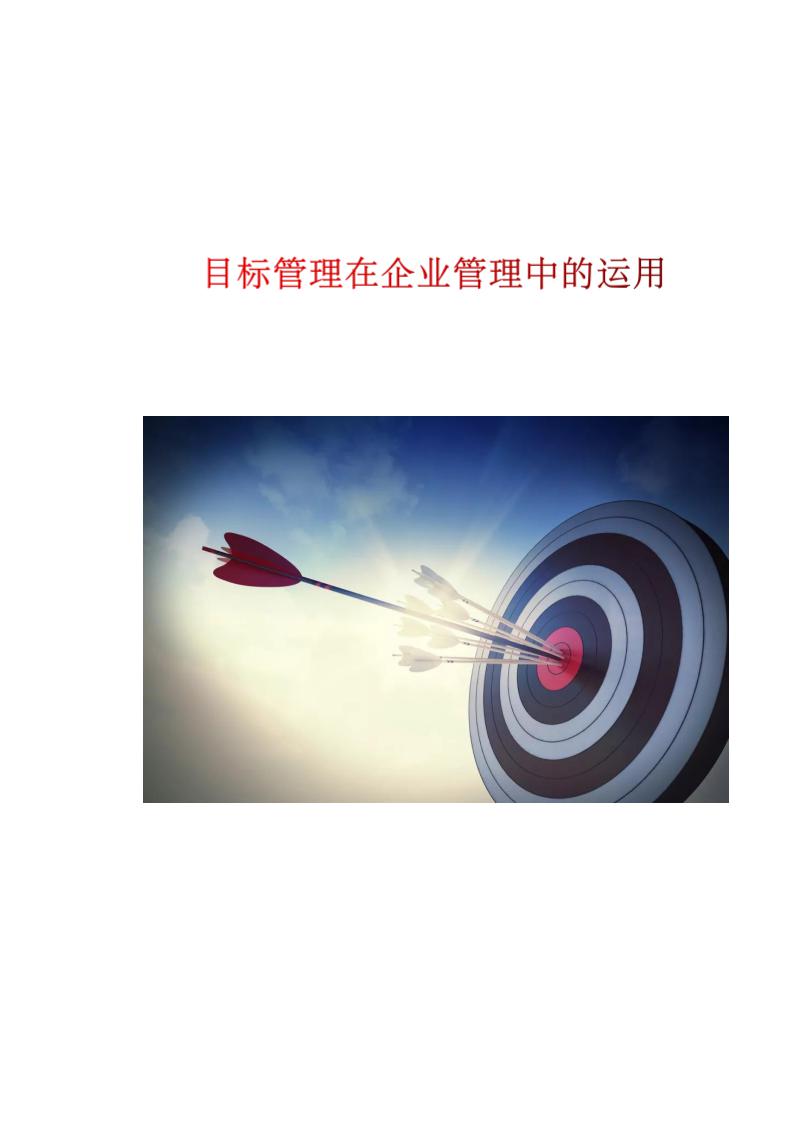 word模板-目标管理在企业管理中的运用