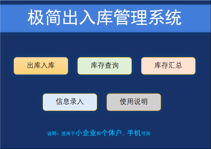 excel模板-简易出入库表（适用于小企业）