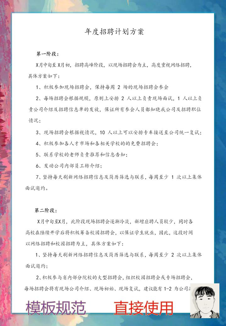 word模板-年度招聘计划方案