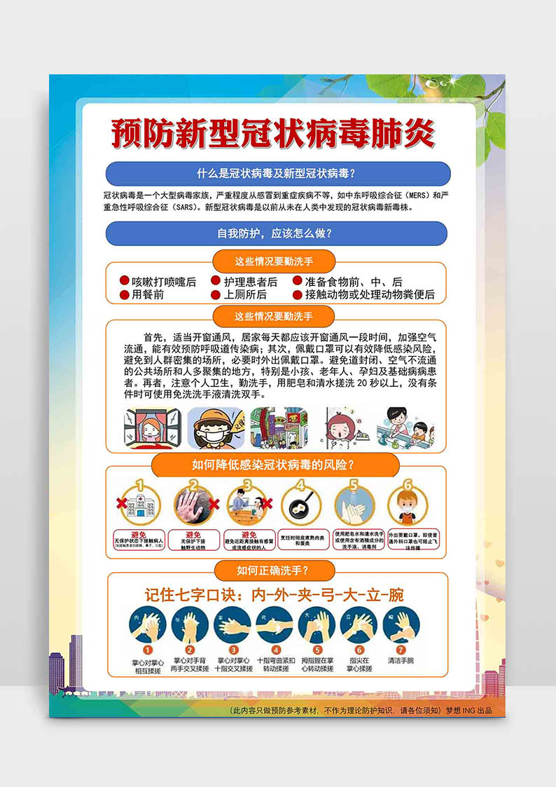 word模板-预防新型冠状病毒宣传海报