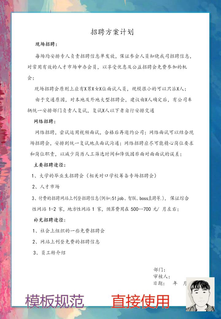 word模板-招聘方案计划