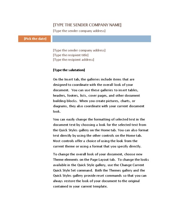 word模板-标准商务函件