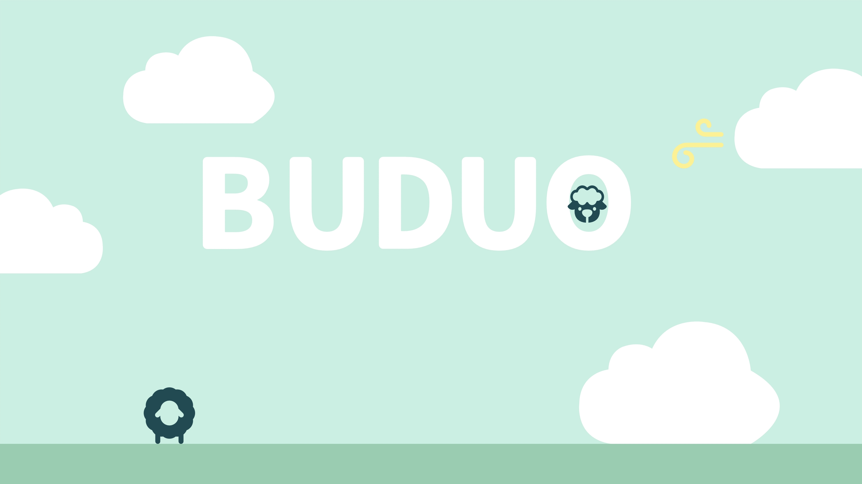 ppt模板-清新绿童趣小羊英语PPT模板