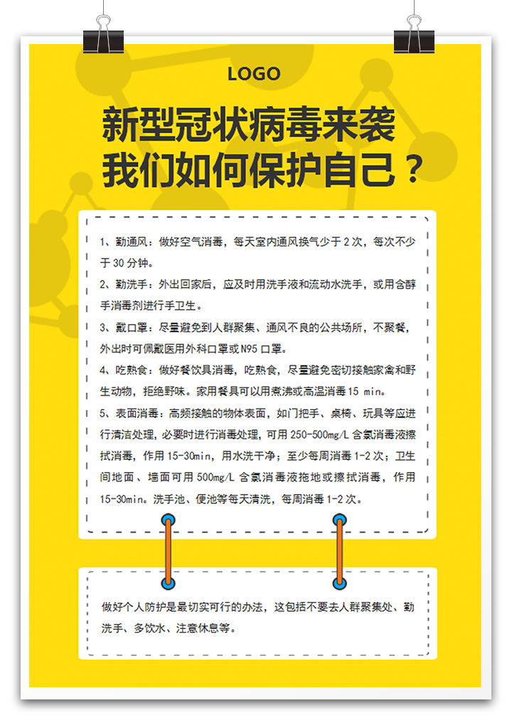 word模板-医疗健康冠状病毒预防知识