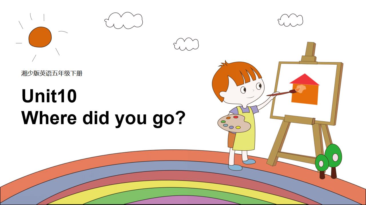 ppt模板-小学英语湘少版五年级下册《unit10 Where did yo
